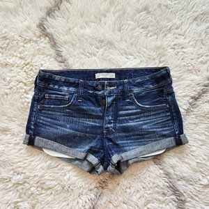 NWT A&F Abercrombie Low Rise Denim Boyfriend Shorts Distressed sz 6